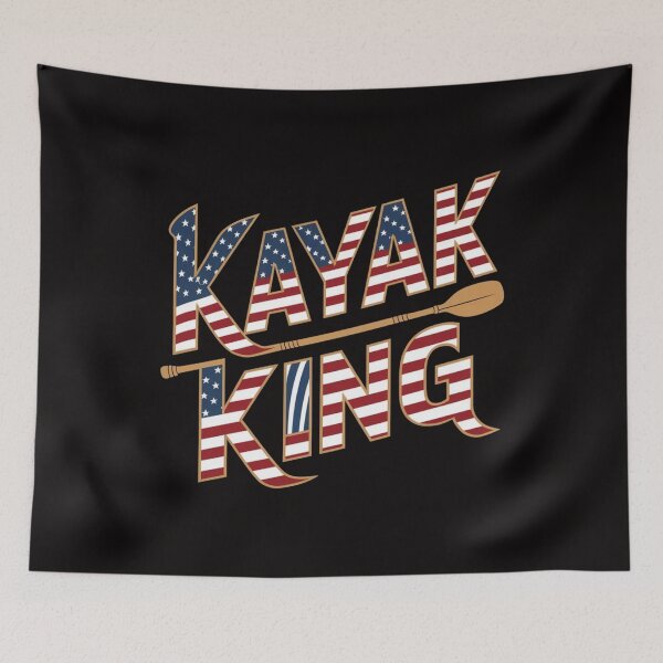 Item preview, Kayak King - Patriotic USA Flag Design Kayaking T-Shirt designed and sold by HOMEDESIGNPRINT.