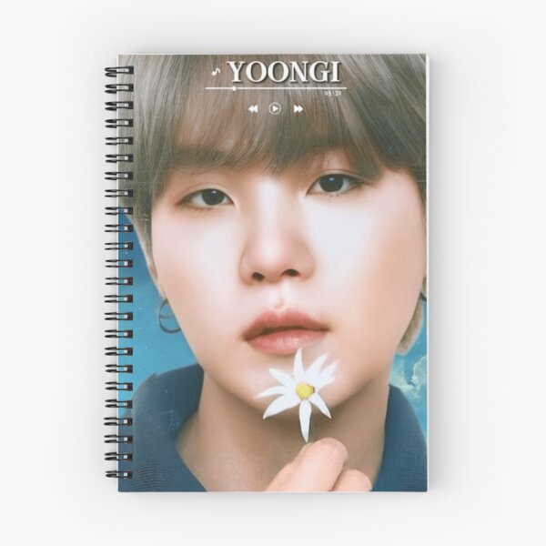 Item preview, BTS Yoongi 'MONOCHROME' Cute, Aesthetic Print, BTS SUGA Holding Flower, Blue Graphic Background. designed and sold by EpiphanyArt28.