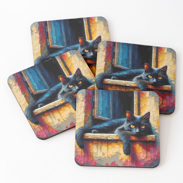 Item preview, Cat on the ledge designed and sold by Vibranta Studio.
