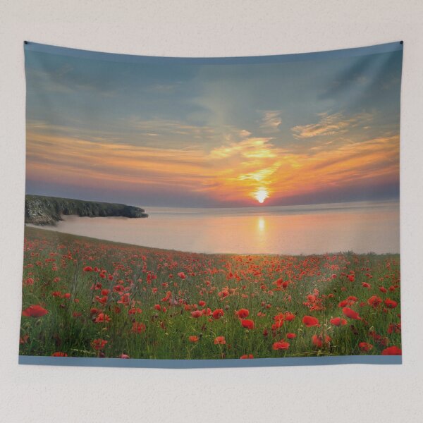 Item preview, Cornwall Poppy Field Sunset designed and sold by Alisonchambers2.