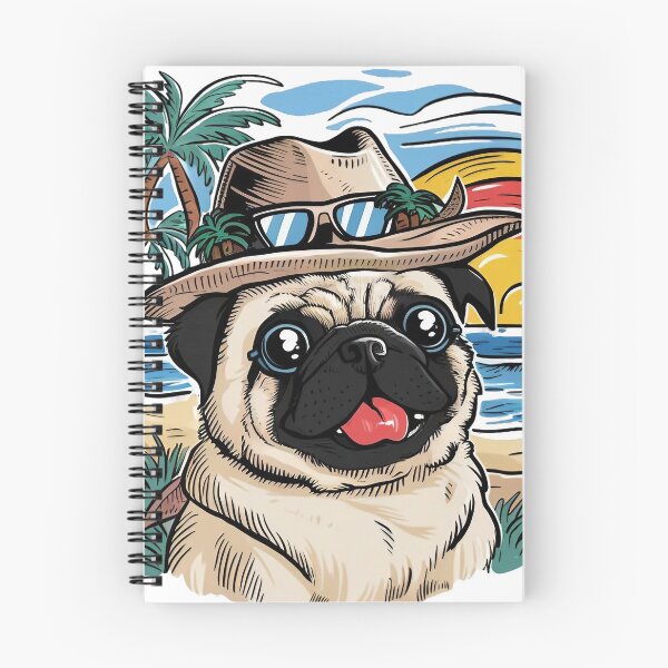 Aperçu de l'œuvre Carlin de vacances sur l'île créée et vendue par WildPugShop.