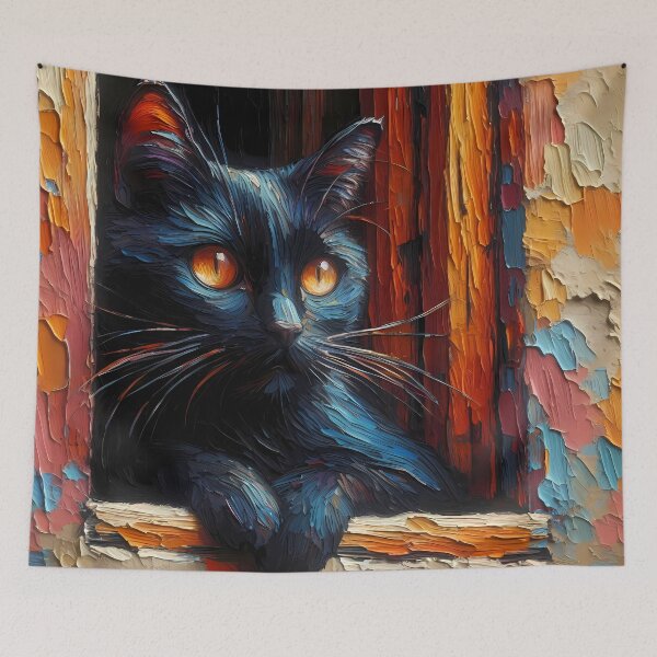 Item preview, Cat on the ledge designed and sold by Vibranta Studio.
