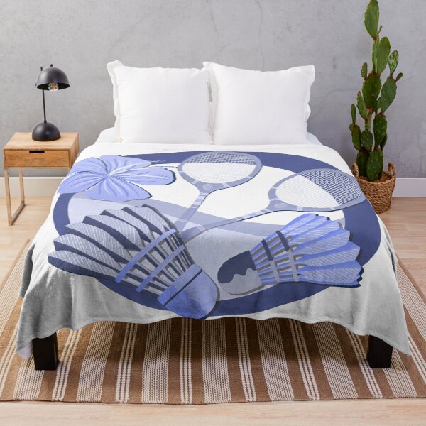 Item preview, Tropical badminton badge - indigo blue designed and sold by Home Cyn Home.