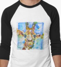 GIRAFFE - watercolor portrait.2 Men's Baseball ¾ T-Shirt
