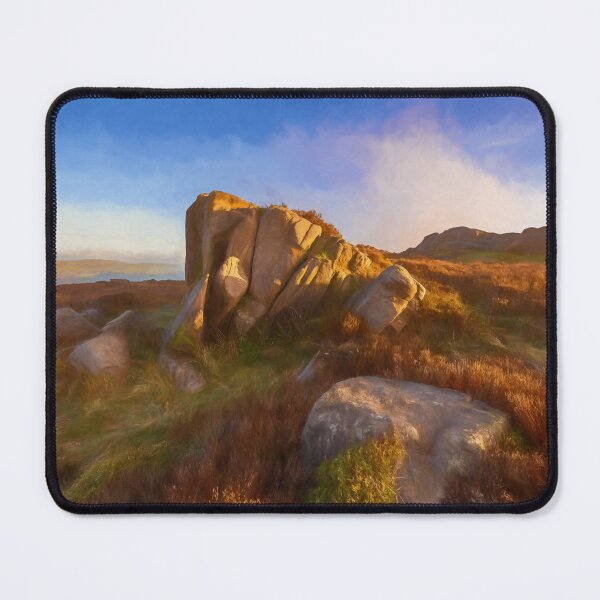 Item preview, Peak District digital painting The Roaches at sunrise. designed and sold by RobThorley.