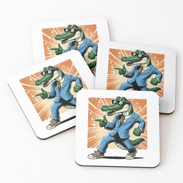 Item preview, Dabbing Crocodile in comics style designed and sold by Tw1nsAIArt.