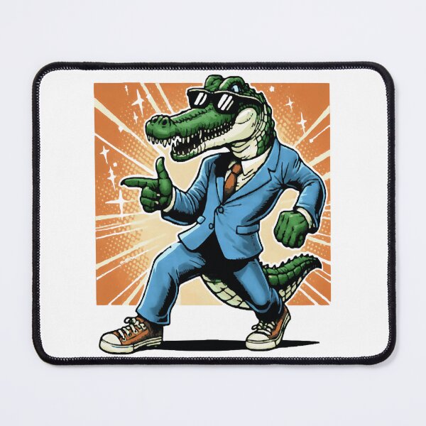Item preview, Dabbing Crocodile in comics style designed and sold by Tw1nsAIArt.