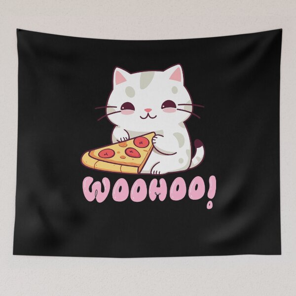 Item preview, Adorable Cat with Pizza designed and sold by Kaidynz.