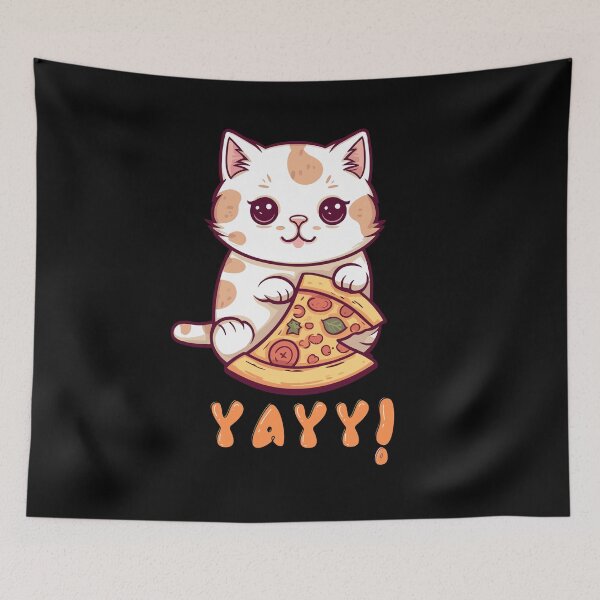 Item preview, Lovely Kitten with Pizza designed and sold by Kaidynz.