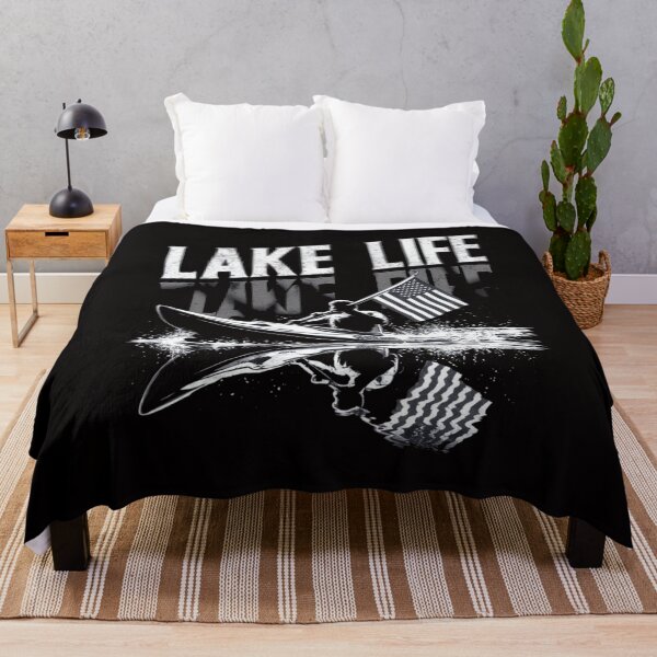 Item preview, Lake Life Patriotic Kayaking Shirt, American Flag Outdoor Adventure Tee designed and sold by HOMEDESIGNPRINT.
