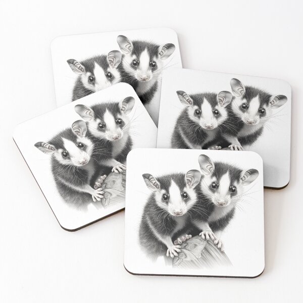 Item preview, Black and White Opossum Pencil Drawing designed and sold by Pencil-Art.