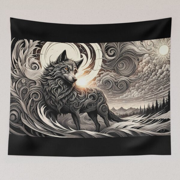 Item preview, Charcoal Wolf, Ai Generated Art  designed and sold by ACC .
