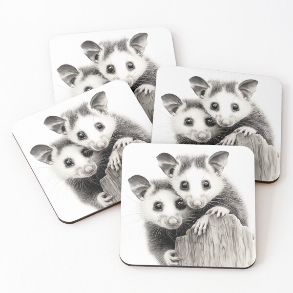 Item preview, Black and White Opossum Pencil Drawing designed and sold by Pencil-Art.