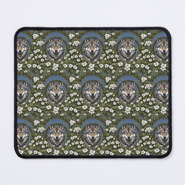 Item preview, Minnesota Wolf Surrounded By Lady's Slipper Flowers 1 designed and sold by taiche.