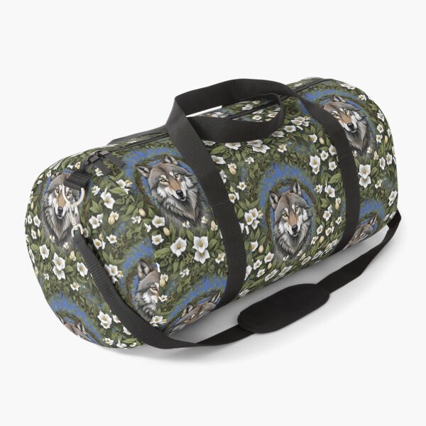 Item preview, Minnesota Wolf Surrounded By Lady's Slipper Flowers 1 designed and sold by taiche.