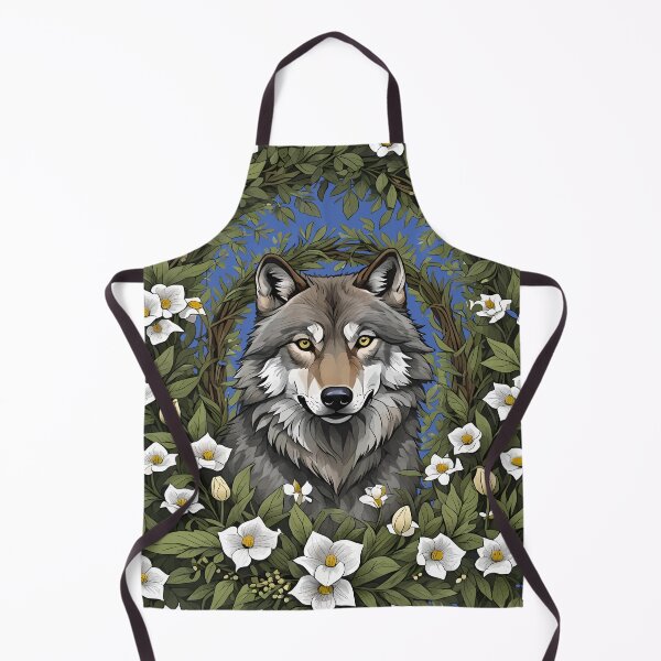 Item preview, Minnesota Wolf Surrounded By Lady's Slipper Flowers 1 designed and sold by taiche.