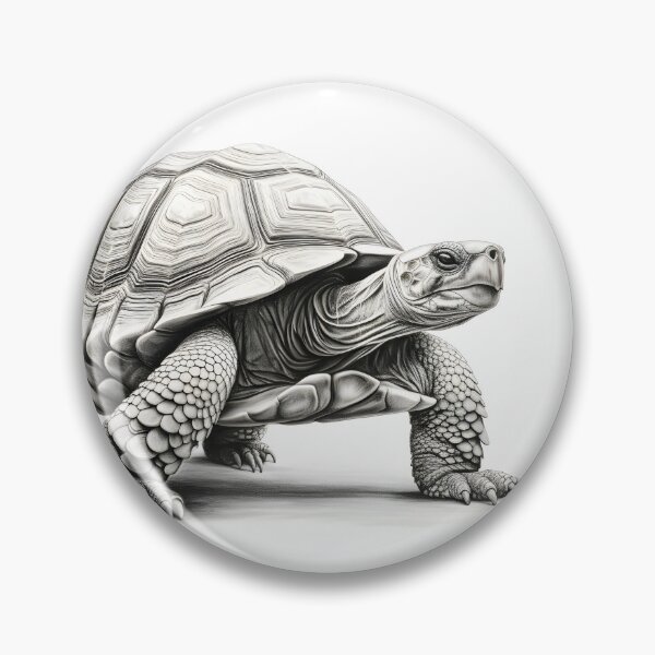 Item preview, Black and White Tortoise Pencil Drawing designed and sold by Pencil-Art.