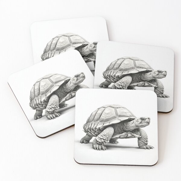 Item preview, Black and White Tortoise Pencil Drawing designed and sold by Pencil-Art.