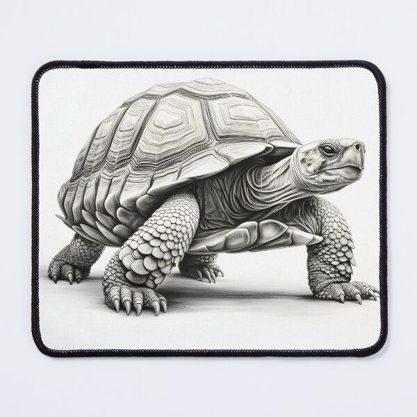 Item preview, Black and White Tortoise Pencil Drawing designed and sold by Pencil-Art.