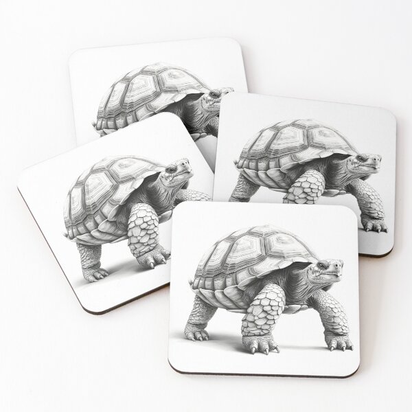 Item preview, Black and White Tortoise Pencil Drawing designed and sold by Pencil-Art.