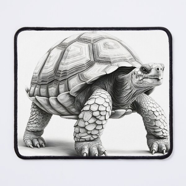 Item preview, Black and White Tortoise Pencil Drawing designed and sold by Pencil-Art.