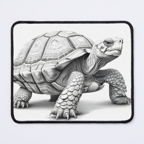 Item preview, Black and White Tortoise Pencil Drawing designed and sold by Pencil-Art.