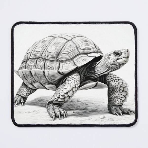 Item preview, Black and White Tortoise Pencil Drawing designed and sold by Pencil-Art.