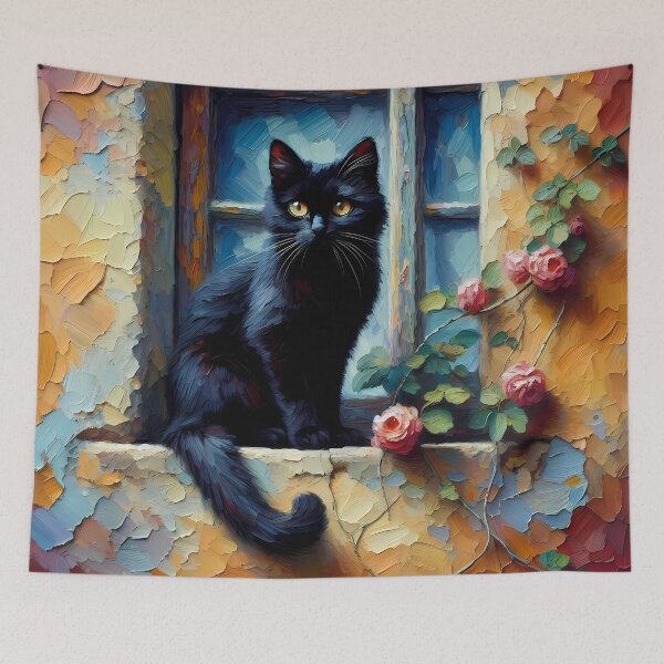 Item preview, Cat on a window ledge designed and sold by Vibranta Studio.