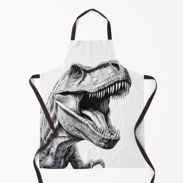 Item preview, Black and white T-rex pencil drawing designed and sold by Pencil-Art.