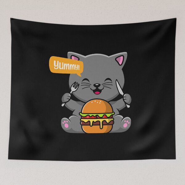 Item preview, Cute Tiny Kitten Eating Burger designed and sold by Kaidynz.