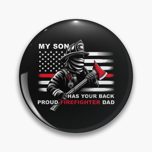 Item preview, My Son Has Your Back Proud Firefighter Dad and Red Line Flag designed and sold by Lollipoppastel.