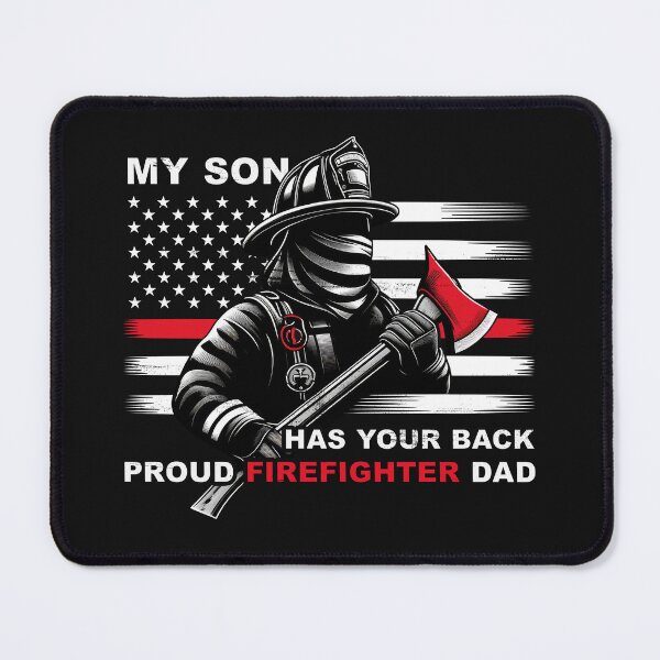 Item preview, My Son Has Your Back Proud Firefighter Dad and Red Line Flag designed and sold by Lollipoppastel.