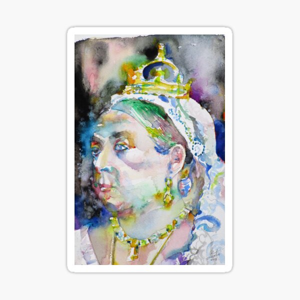 Item preview, QUEEN VICTORIA - watercolor portrait designed and sold by lautir.