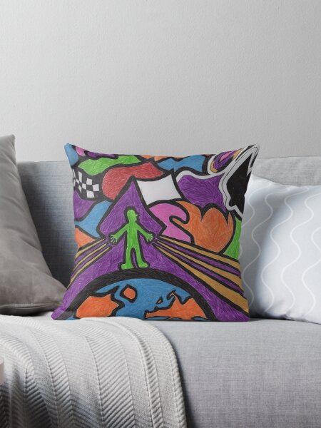 man on top of the world Throw Pillow