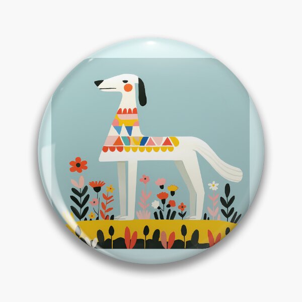 Item preview, White dog in the flowers field designed and sold by RoadMail.