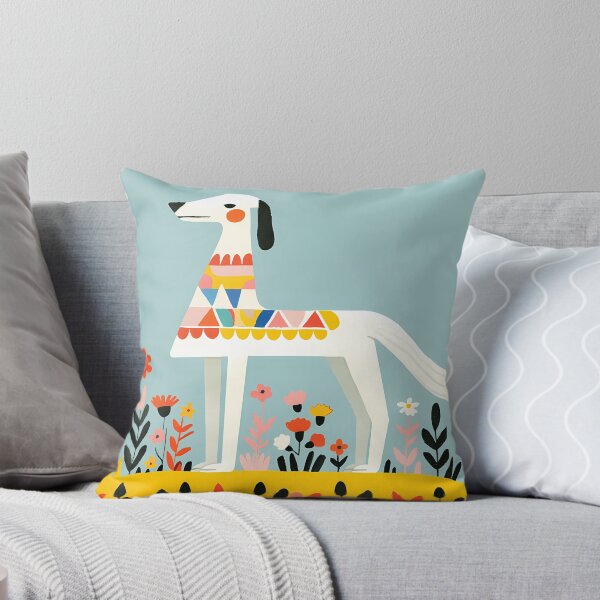 Item preview, White dog in the flowers field designed and sold by RoadMail.