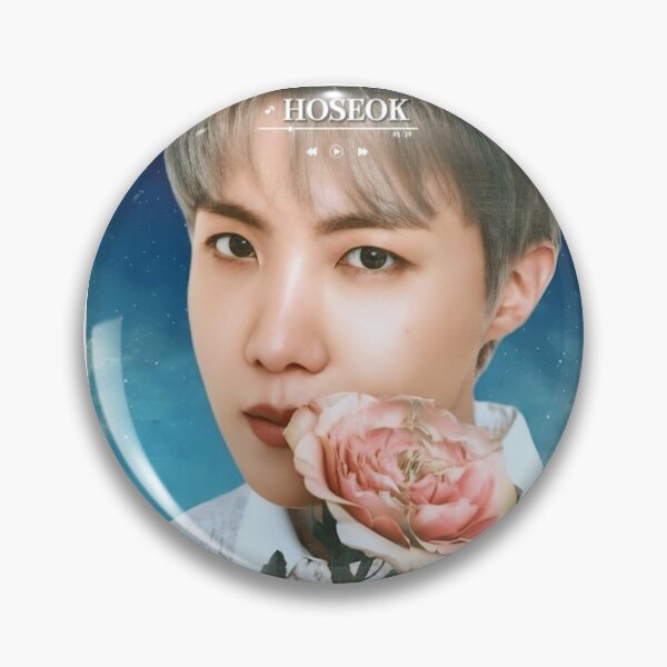 Item preview, BTS Hoseok 'MONOCHROME' Cute, Aesthetic Print, BTS Jhope Holding Flower, Blue Graphic Background. designed and sold by EpiphanyArt28.