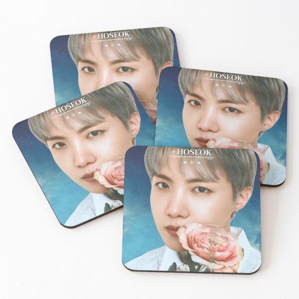 Item preview, BTS Hoseok 'MONOCHROME' Cute, Aesthetic Print, BTS Jhope Holding Flower, Blue Graphic Background. designed and sold by EpiphanyArt28.