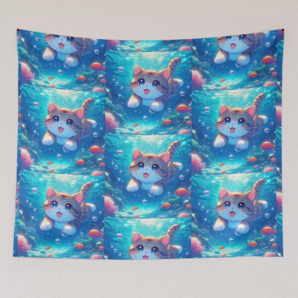 Item preview, cat loves her fish designed and sold by Zelda50.