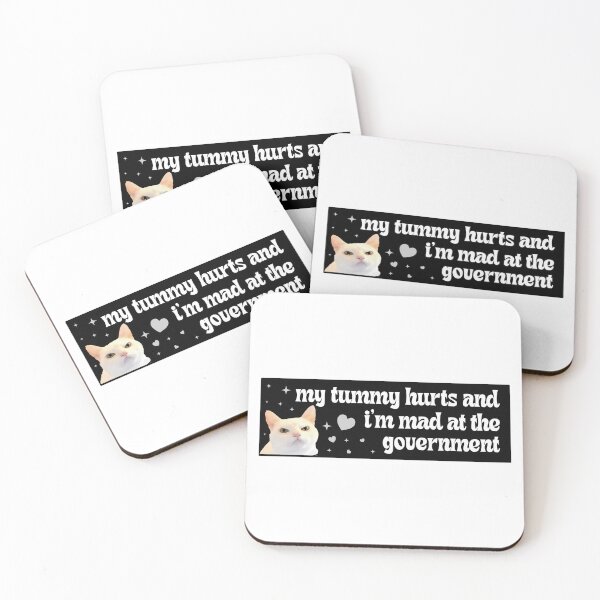 Item preview, My Tummy Hurts and I'm Mad at the Government Cat Funny Bumper designed and sold by fanky-bumper.