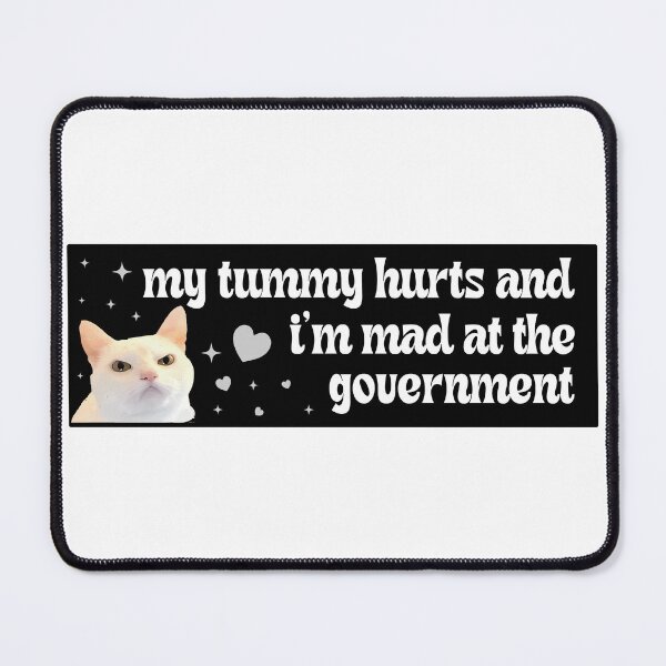 Item preview, My Tummy Hurts and I'm Mad at the Government Cat Funny Bumper designed and sold by fanky-bumper.