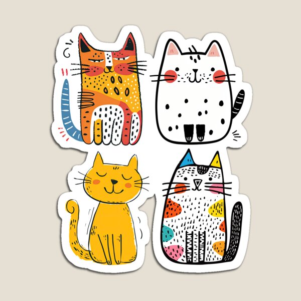 Item preview, Cute Cats Pattern Sketch Art - Gift For Cat Lovers designed and sold by InkyGenies.