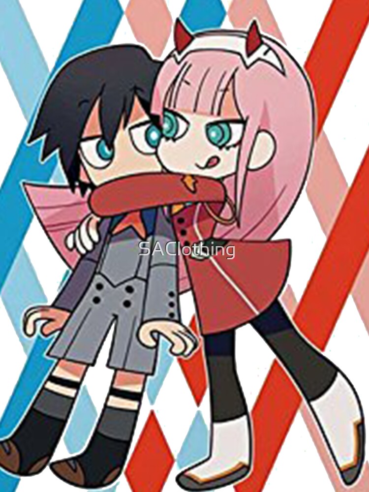 Darling In The Franxx Cute Zero Two And Hiro Chibi Anime Style Kids T Shirt By Saclothing Redbubble