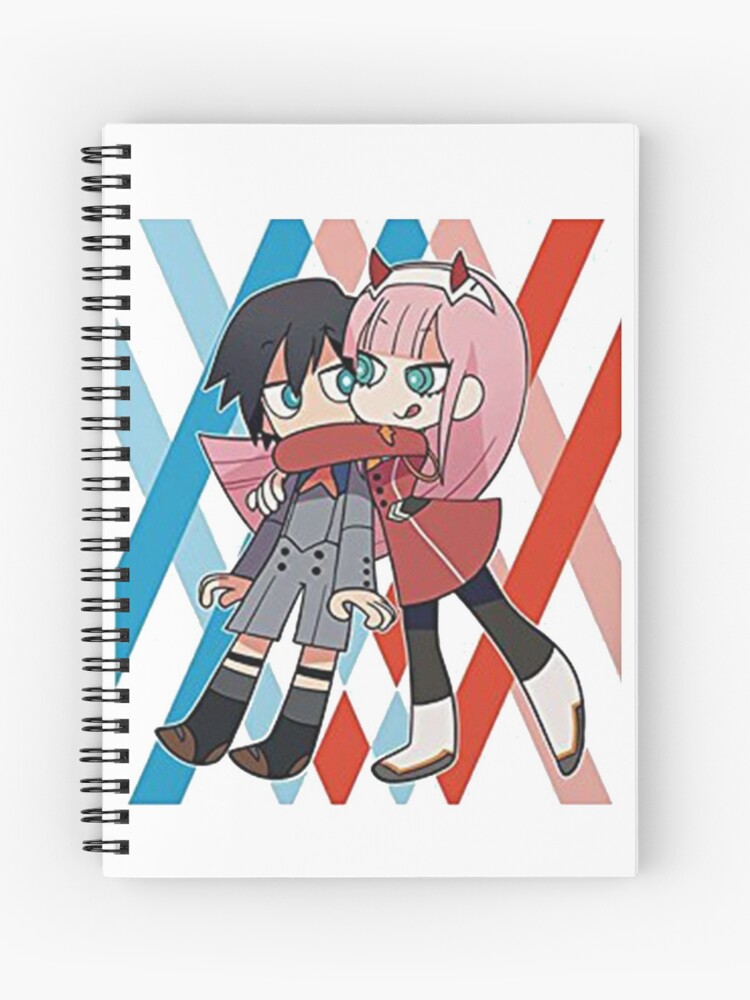 Darling In The Franxx Cute Zero Two And Hiro Chibi Anime Style Spiral Notebook By Saclothing Redbubble