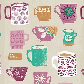 Artwork thumbnail, Retro Mug Print by Ruth Hickson