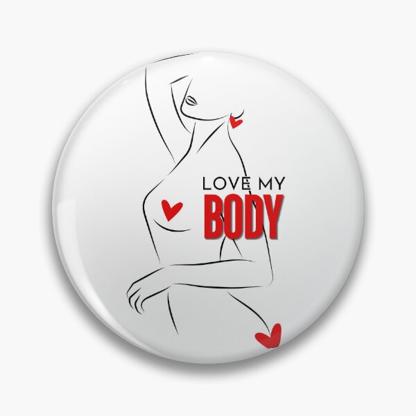 Item preview, Love My Body Silhouette of Naked Woman with Red Hearts designed and sold by LeeydiCreative.