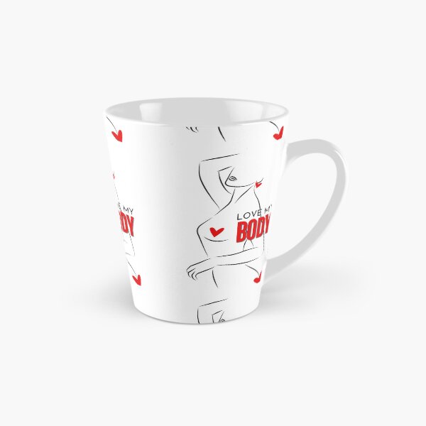 Item preview, Love My Body Silhouette of Naked Woman with Red Hearts designed and sold by LeeydiCreative.