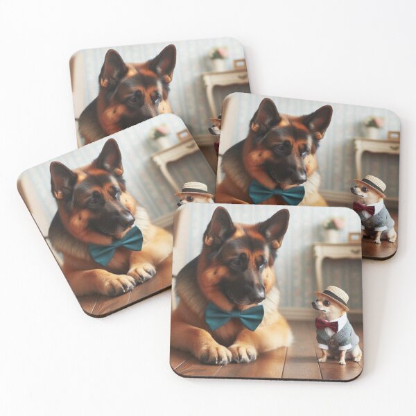 Item preview,  Shepherd and chihuahua ready for a night on the town! designed and sold by Zelda50.