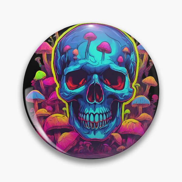 Item preview, Neon Skull Mushrooms Psychodelic Style designed and sold by CyberArtistOne.