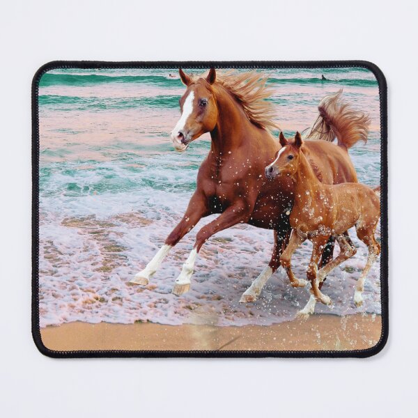 Item preview, Horses Running on Beach Through Splashing Waves  designed and sold by julyperson.